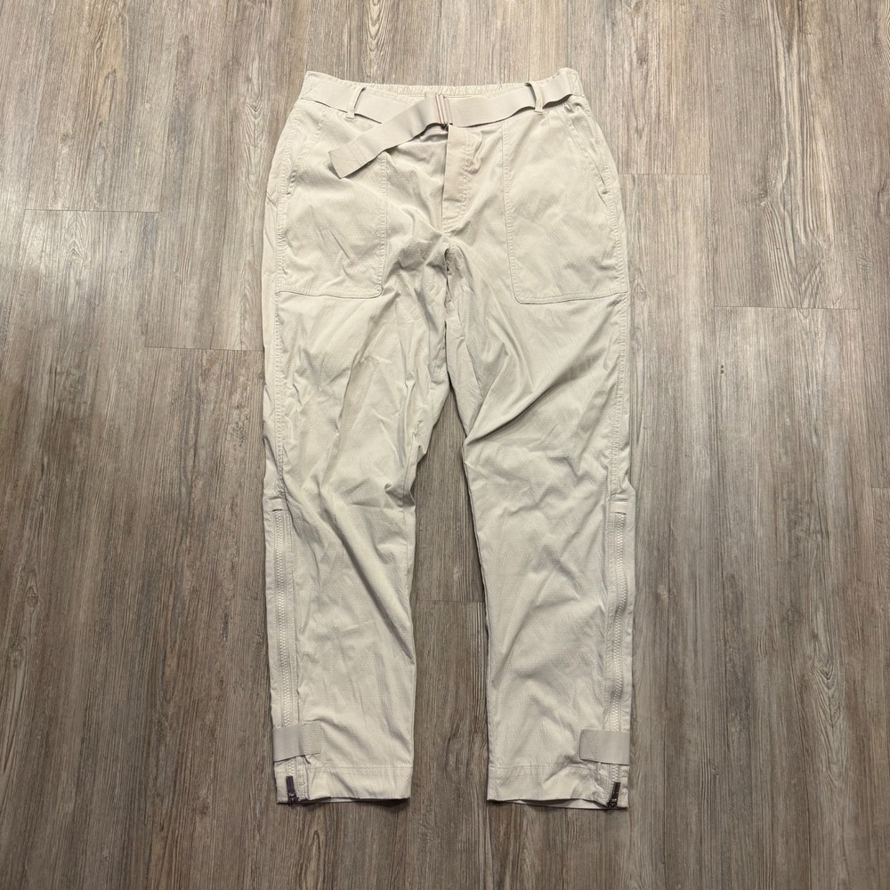 Athleta Womens 10 Trekkie Belted Pant Cream